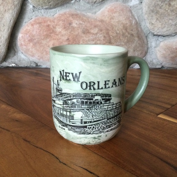 Beautiful Marbled Clay New Orleans Coffee Cup - Picture 1 of 5